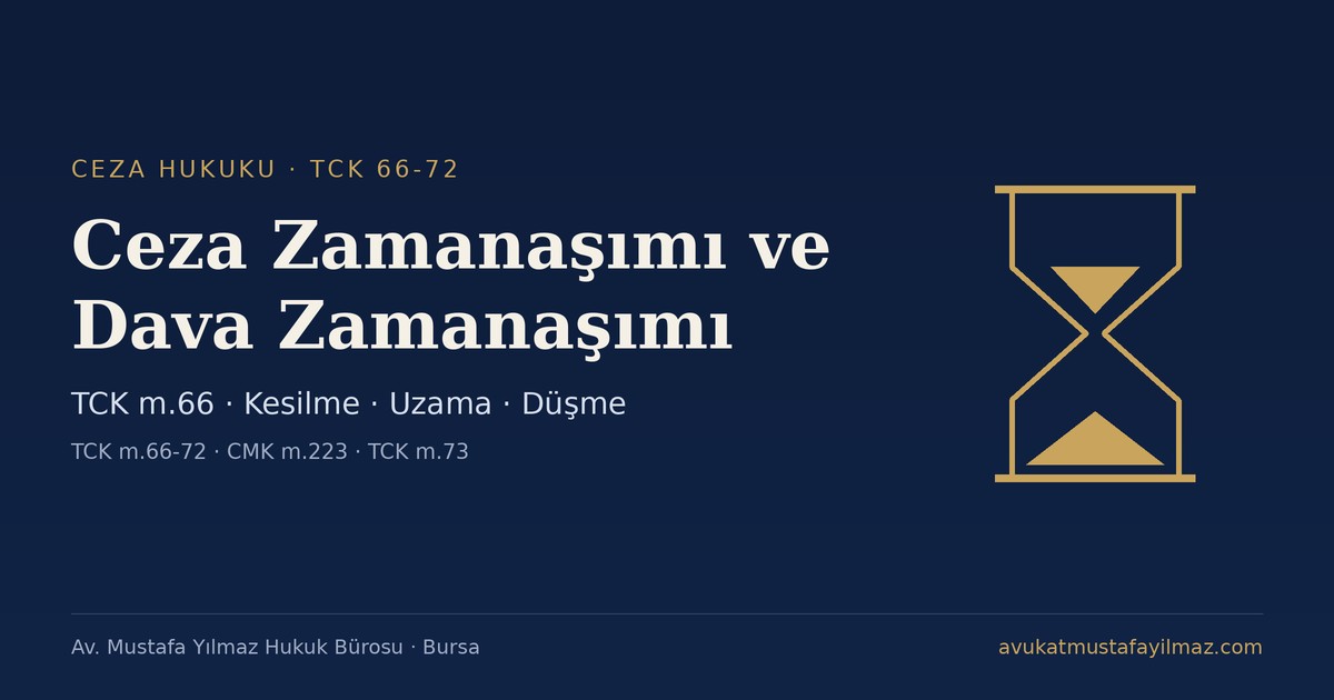 Ceza Zamanaşımı ve Dava Zamanaşımı Süreleri - Av. Mustafa Yılmaz Hukuk Bürosu, Bursa