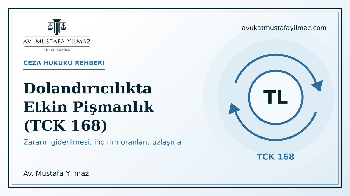 Dolandiricilikta etkin pismanlik (TCK 168) ve uzlasma rehberi - Av. Mustafa Yilmaz