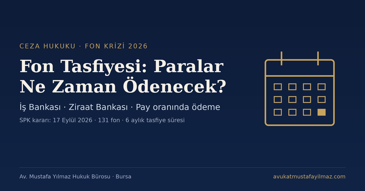Fon tasfiyesi paralar ne zaman ödenecek: görevli bankalar, 6 aylık süre ve ödeme sırası rehberi - Av. Mustafa Yılmaz
