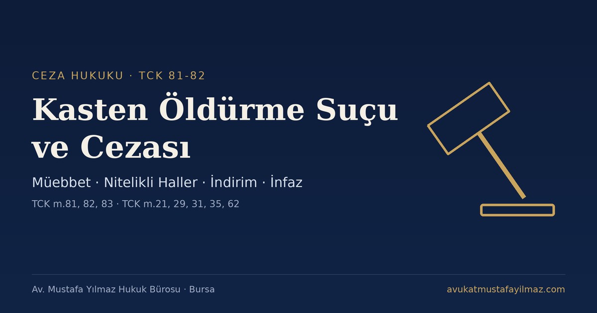 Kasten Öldürme Suçu ve Cezası (TCK 81-82) - Av. Mustafa Yılmaz Hukuk Bürosu, Bursa