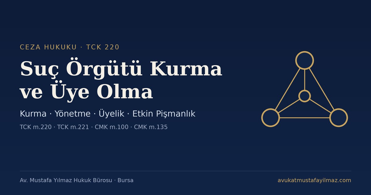 Suç Örgütü Kurma ve Üye Olma (TCK 220) - Av. Mustafa Yılmaz Hukuk Bürosu, Bursa