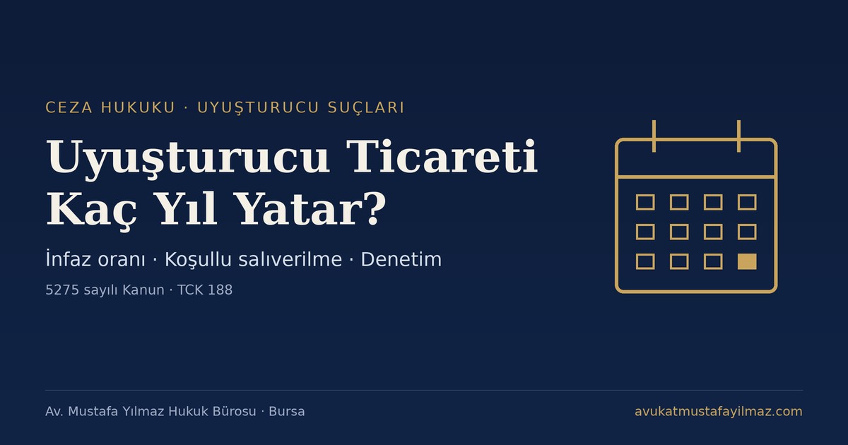 Uyuşturucu Ticareti Kaç Yıl Yatar? İnfaz Oranı - Av. Mustafa Yılmaz Hukuk Bürosu, Bursa